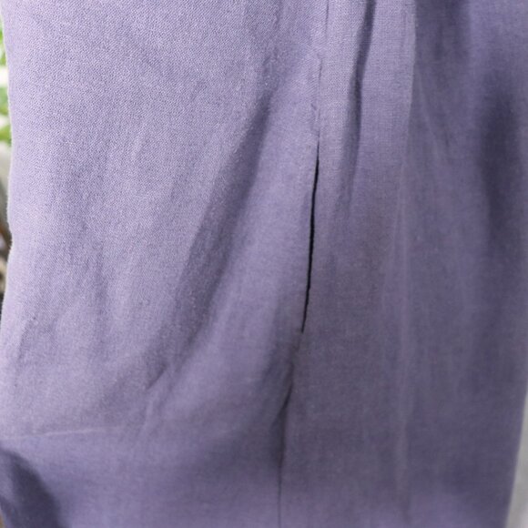 Free People Julietta Off Shoulder Maxi Dress S Blue Granite Linen Puff Sleeve - Picture 15 of 16